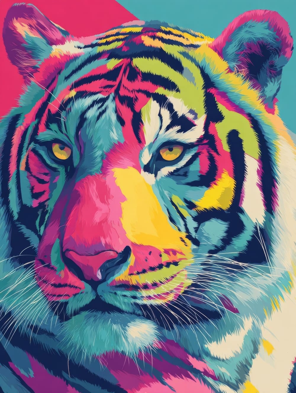 Tableau Tigre Pop Art