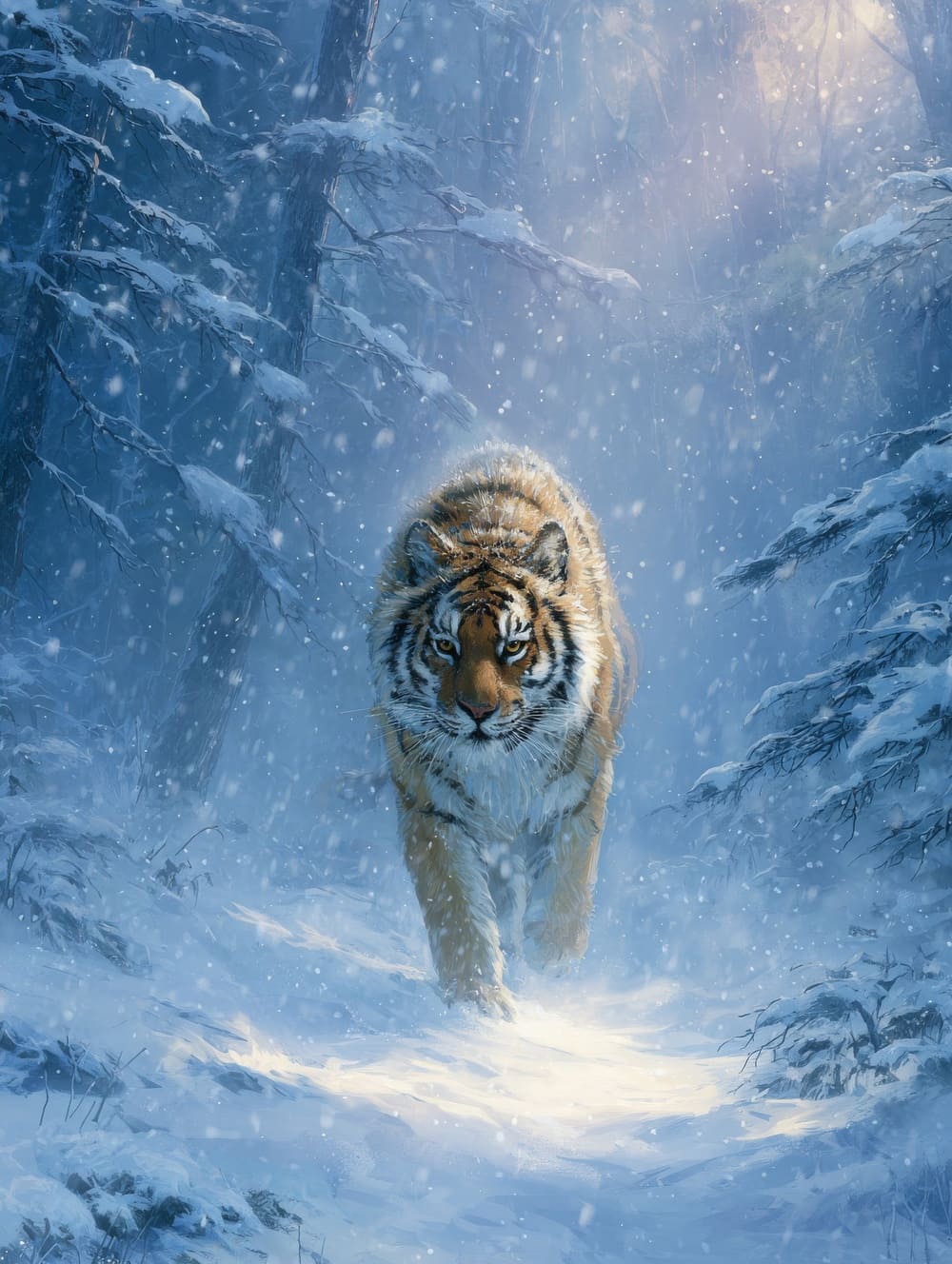 Tableau Tigre dans la Neige