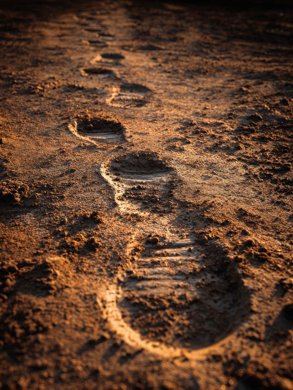 Tableau Trace De Pas Dans La Terre / Sable