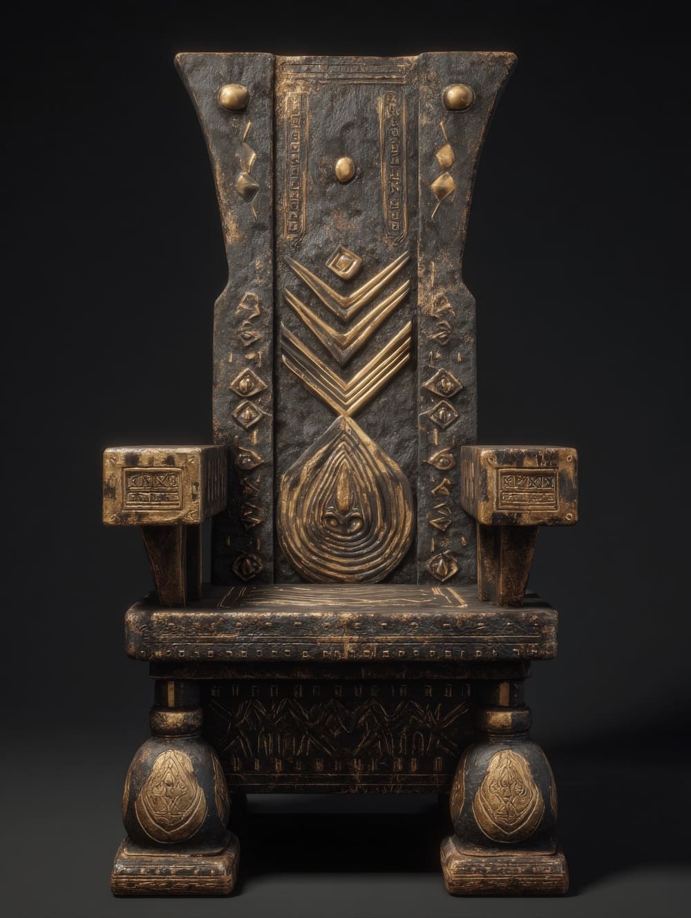 Tableau Trône Africain Stylisé