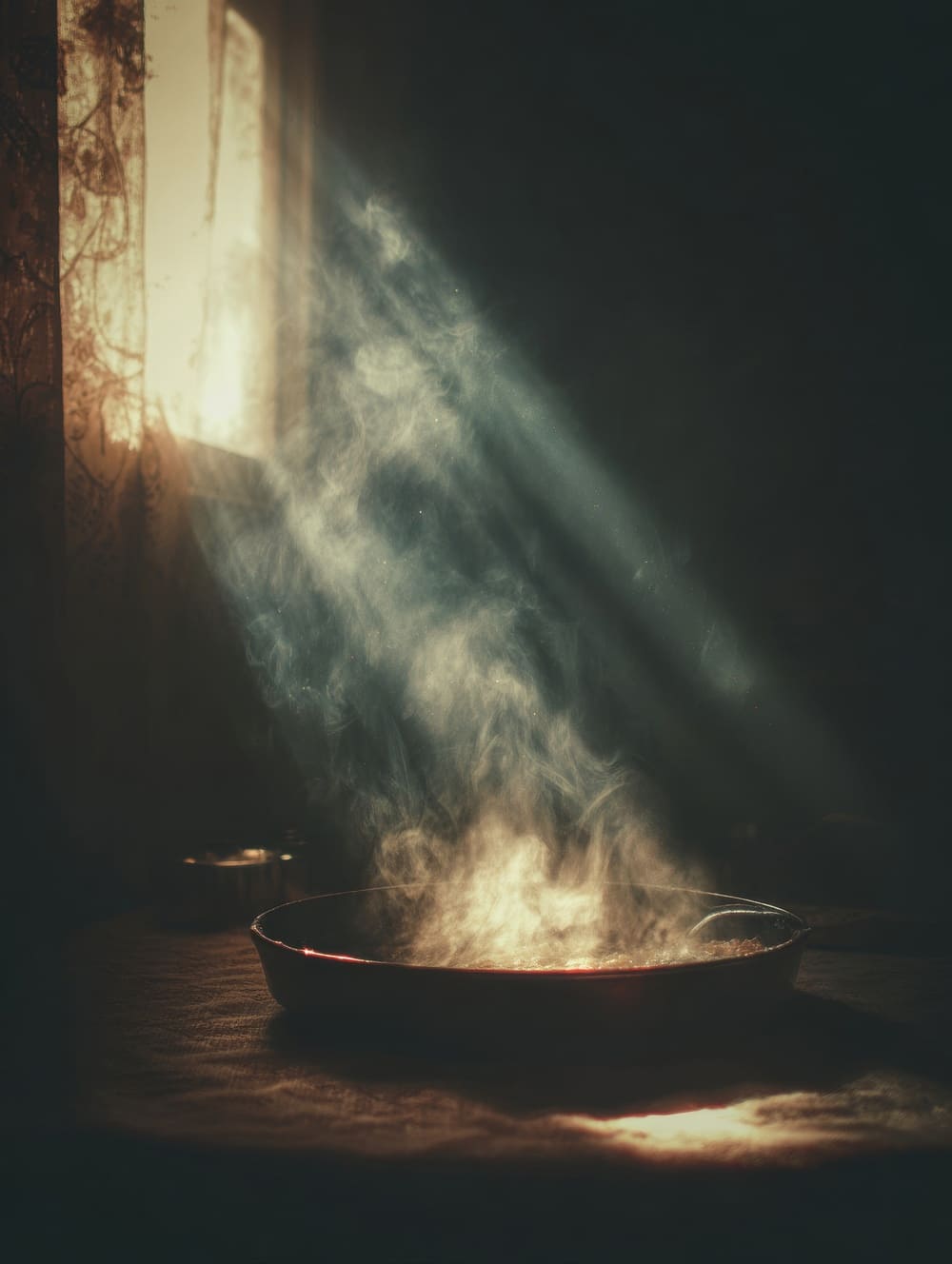 Tableau Vapeur Qui S’Élève D’Un Plat Chaud