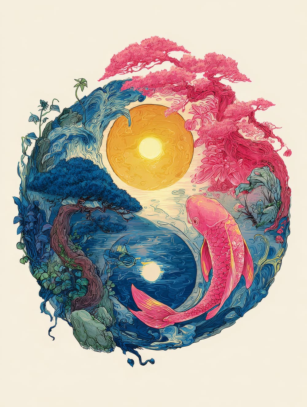 Tableau Yin-Yang Version Japonaise