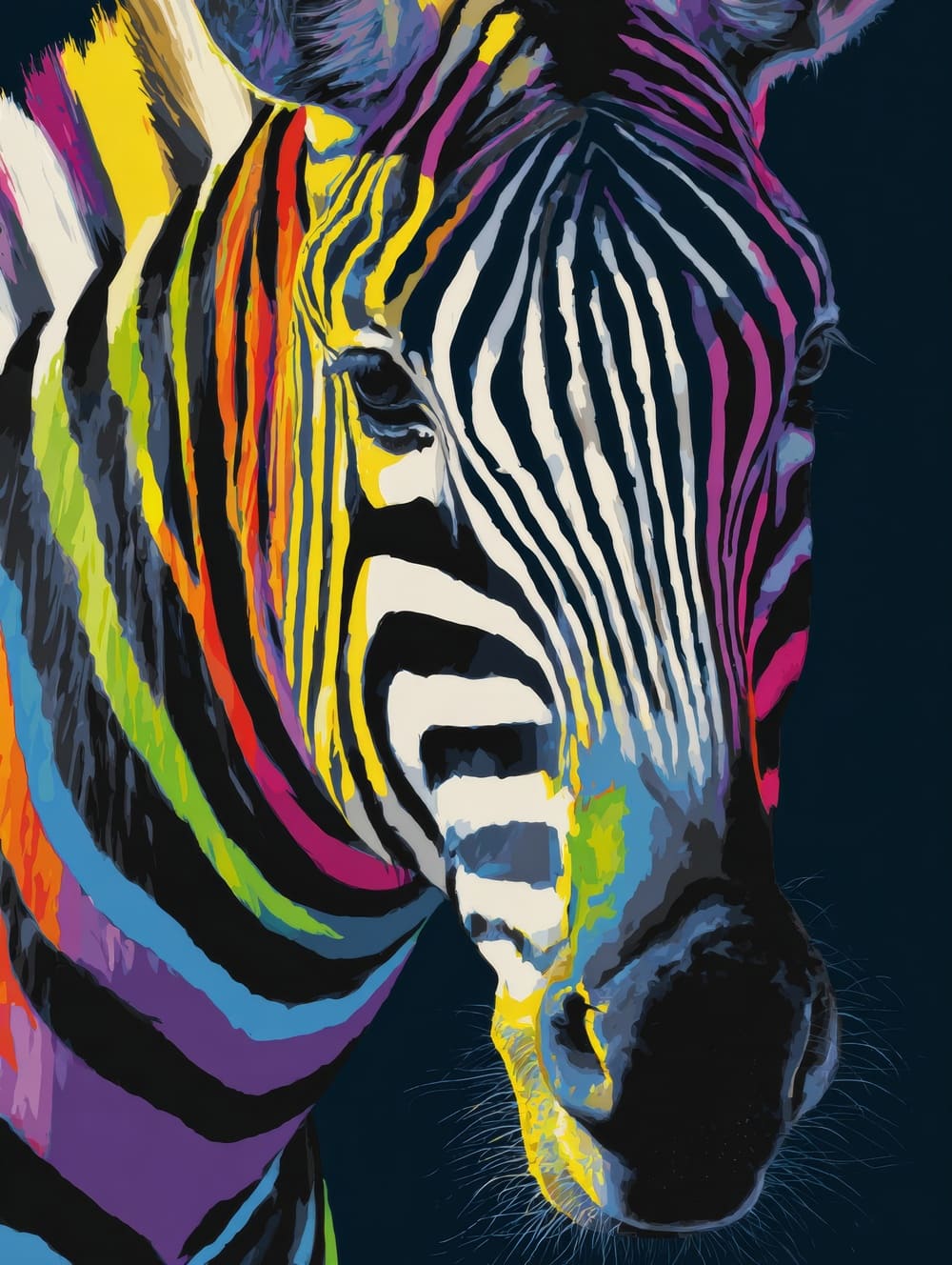 Tableau Zèbre Pop Art