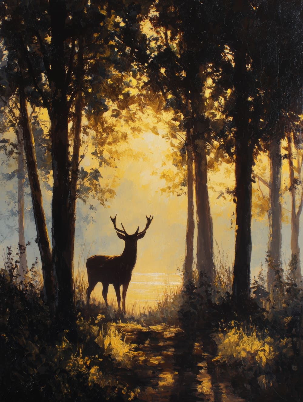 Tableau Cerf Au Lever De Soleil