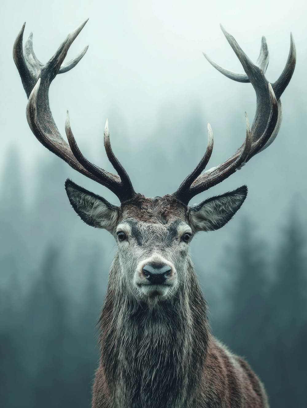 Tableau Cerf Majestueux Frontal