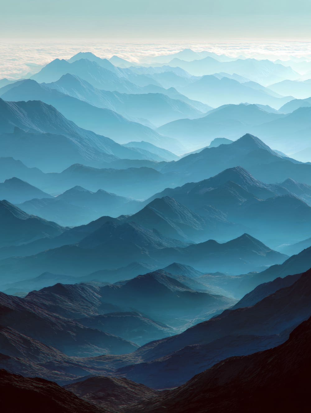 Tableau Chaîne De Montagnes En Couches (Plans Successifs)