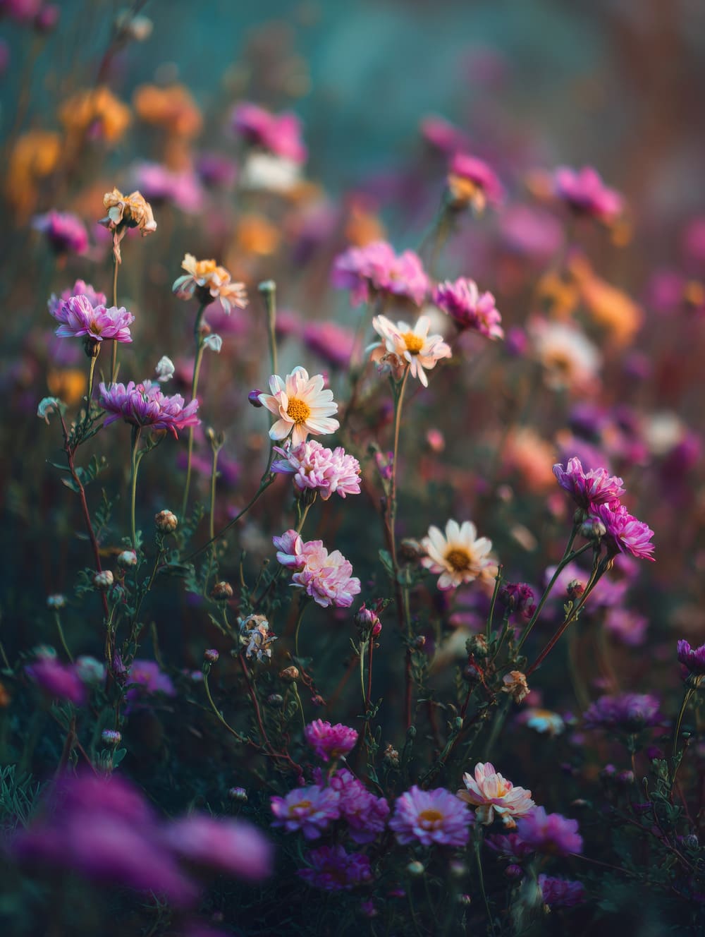 Tableau Champ De Fleurs Flou (Profondeur Douce)