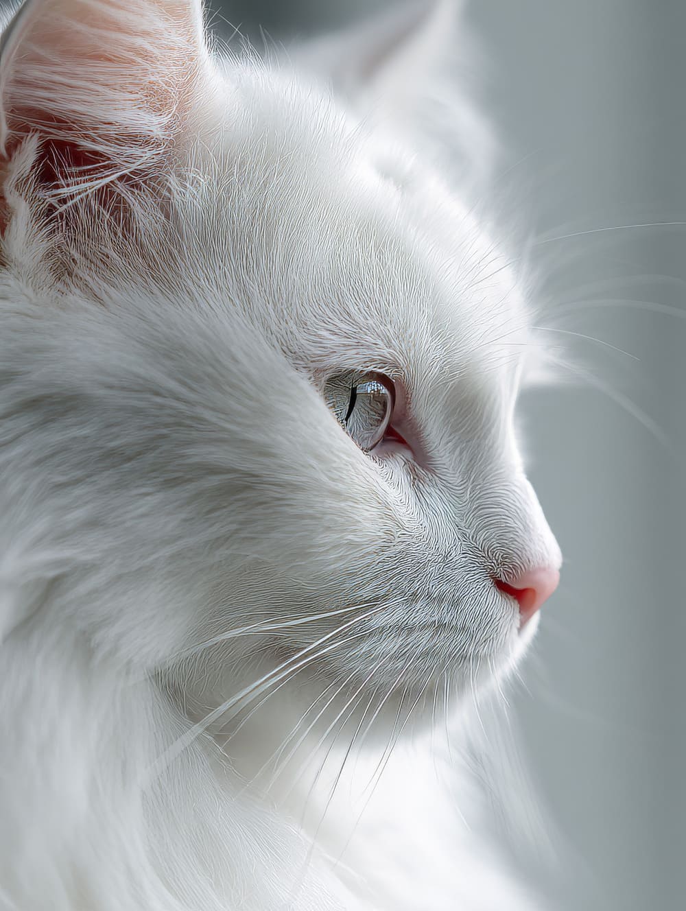 Tableau Chat Blanc Épuré