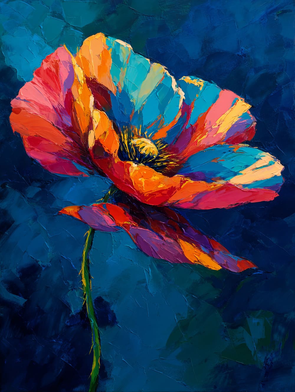 Tableau Coquelicot Abstrait Artistique