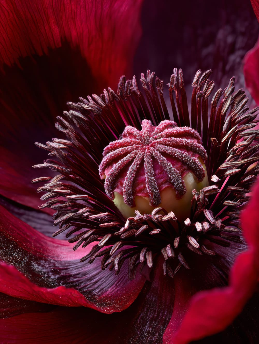 Tableau Coquelicot Macro (Pétales & Cœur)
