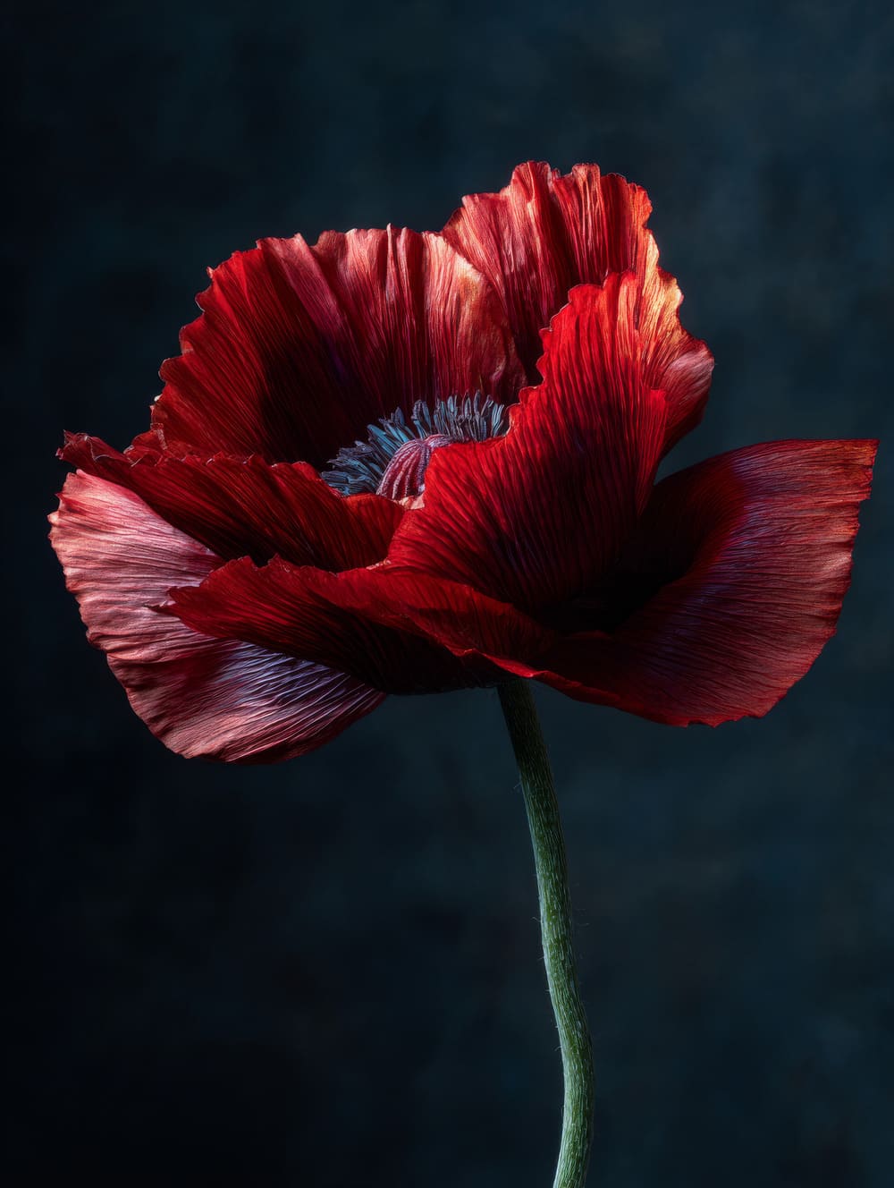 Tableau Coquelicot Sur Fond Sombre