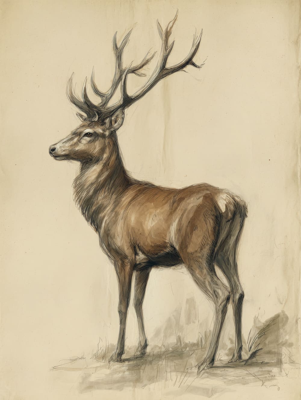 Tableau Dessin De Cerf