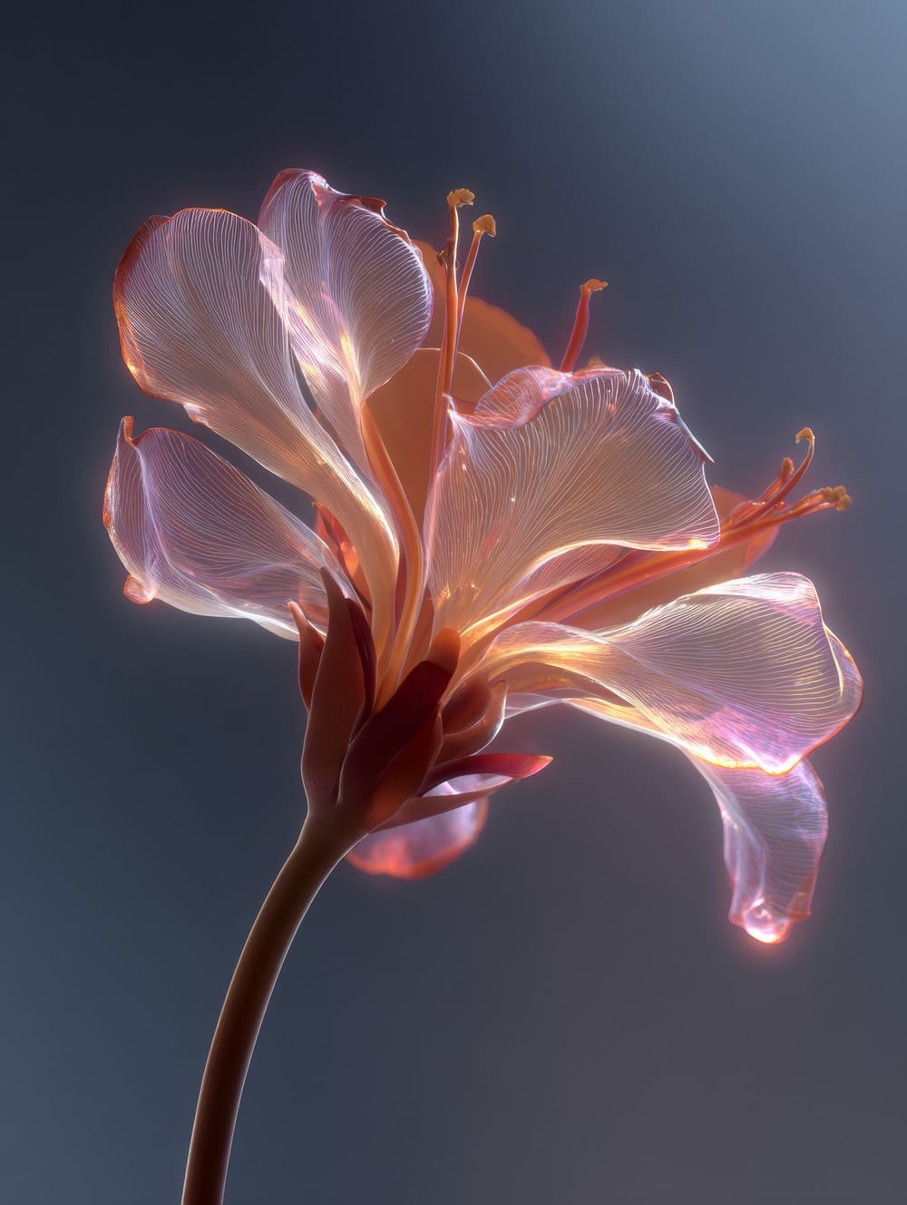 Tableau Fleur En Contre-Jour Translucide