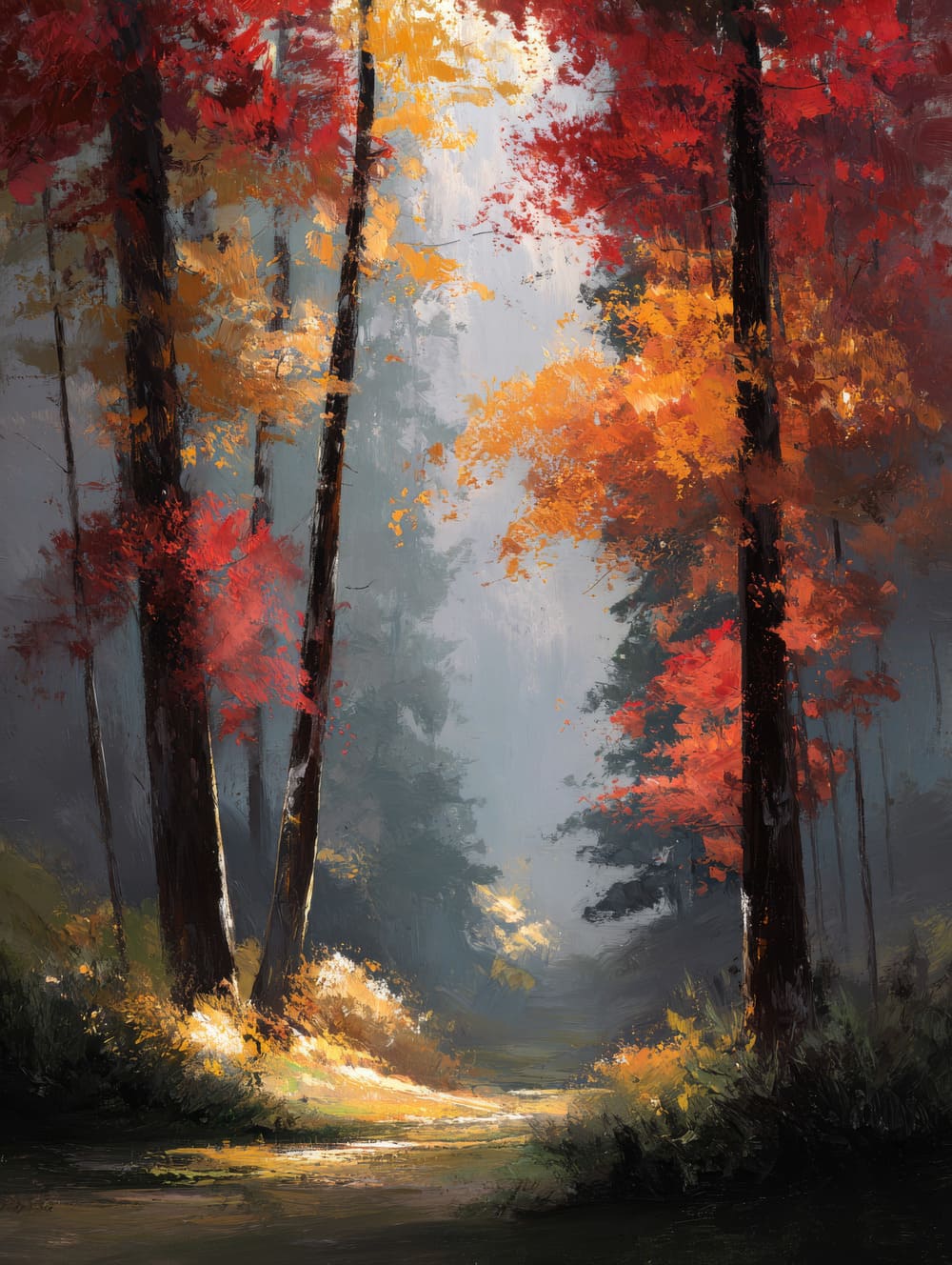 Tableau Forêt D’Automne (Couleurs Maîtrisées)