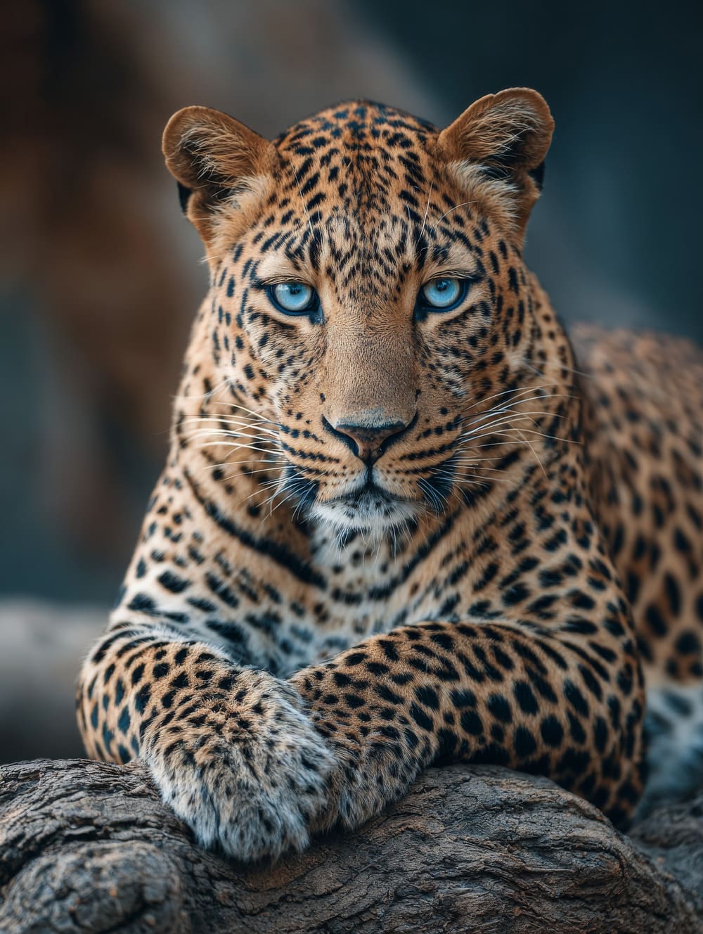 Tableau Léopard Aux Yeux Bleus
