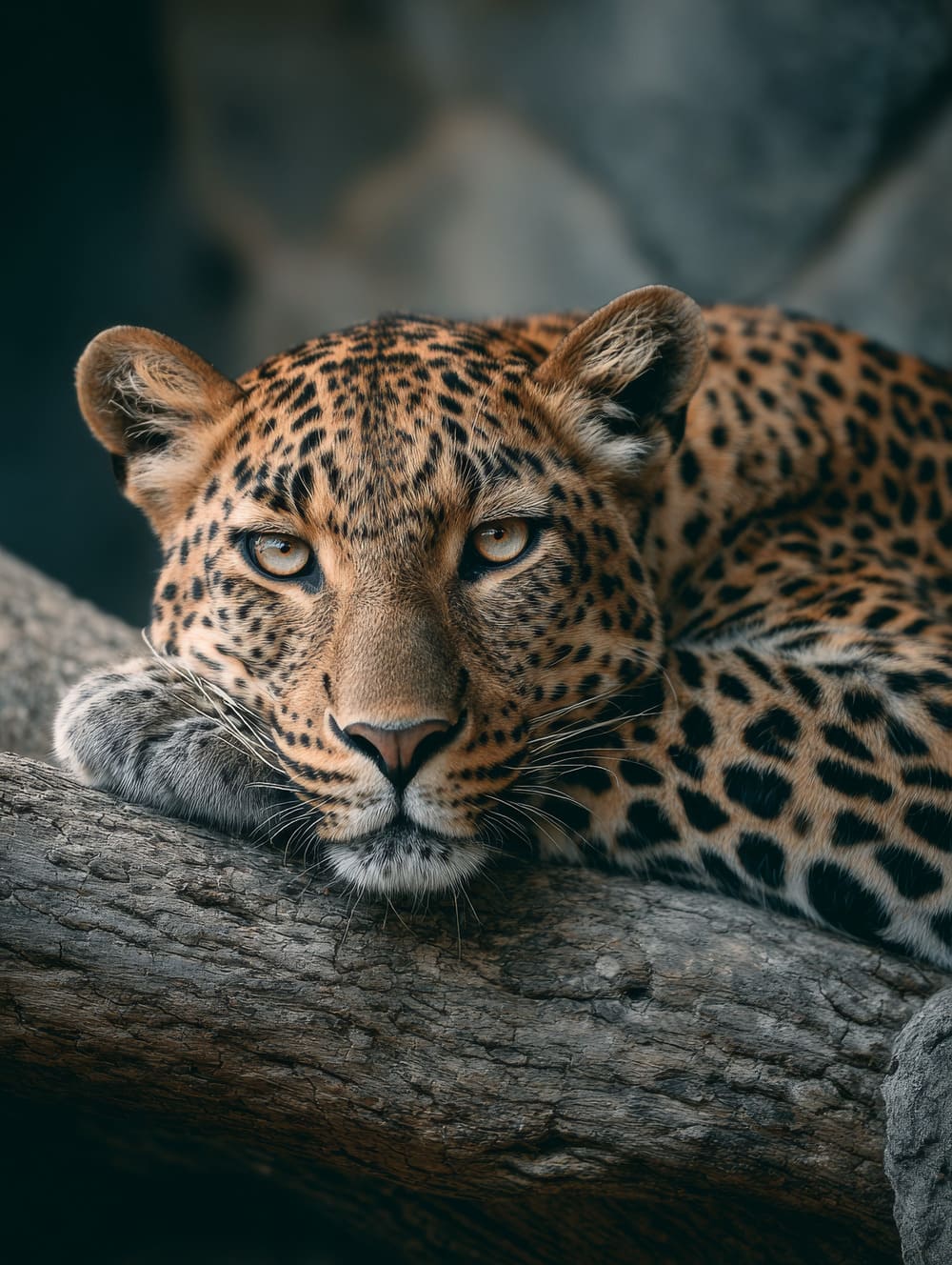 Tableau Léopard Calme, Allongé En Hauteur