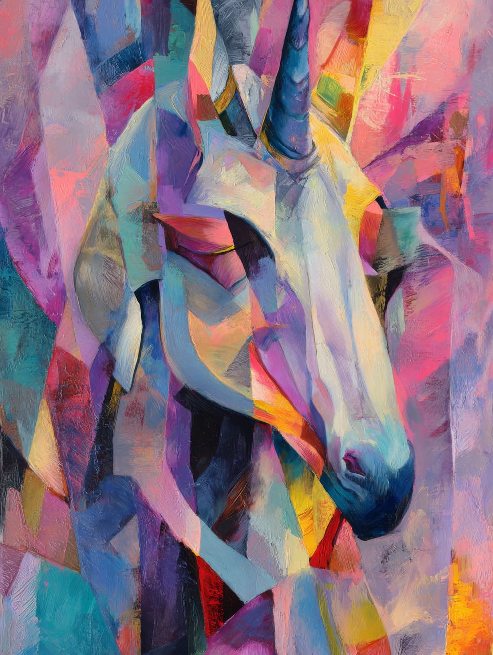 Tableau Licorne Abstraite Artistique