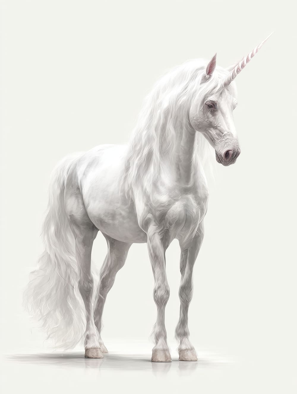 Tableau Licorne Blanche Épurée