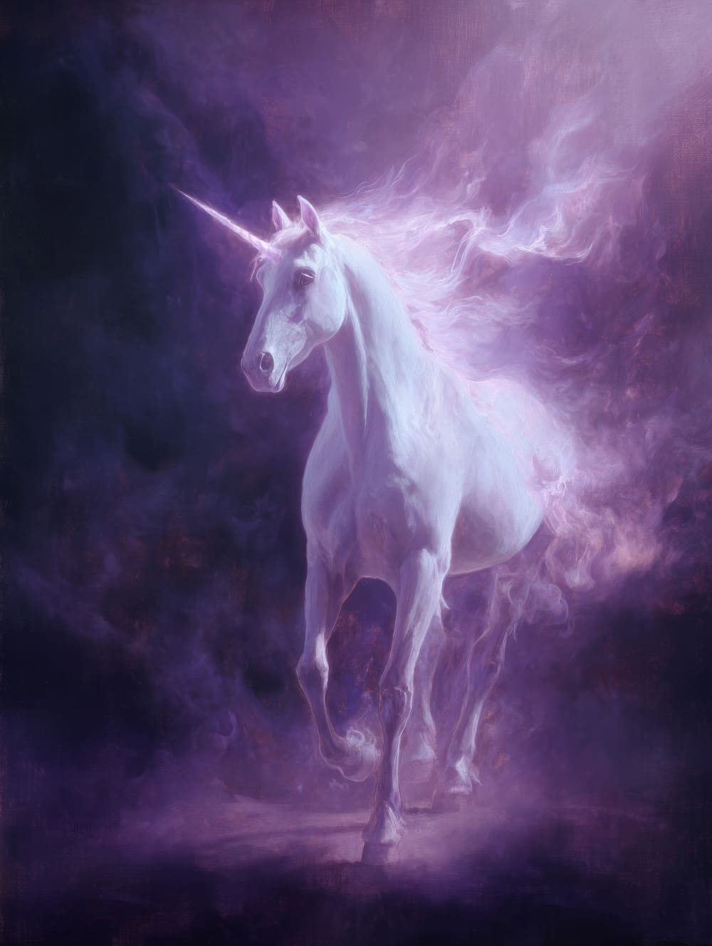 Tableau Licorne Spirituelle (Calme, Aura Légère)