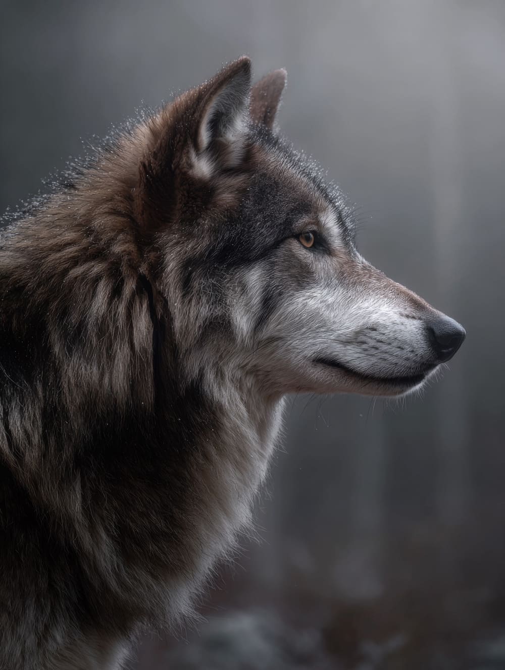 Tableau Loup De Profil Dans La Brume