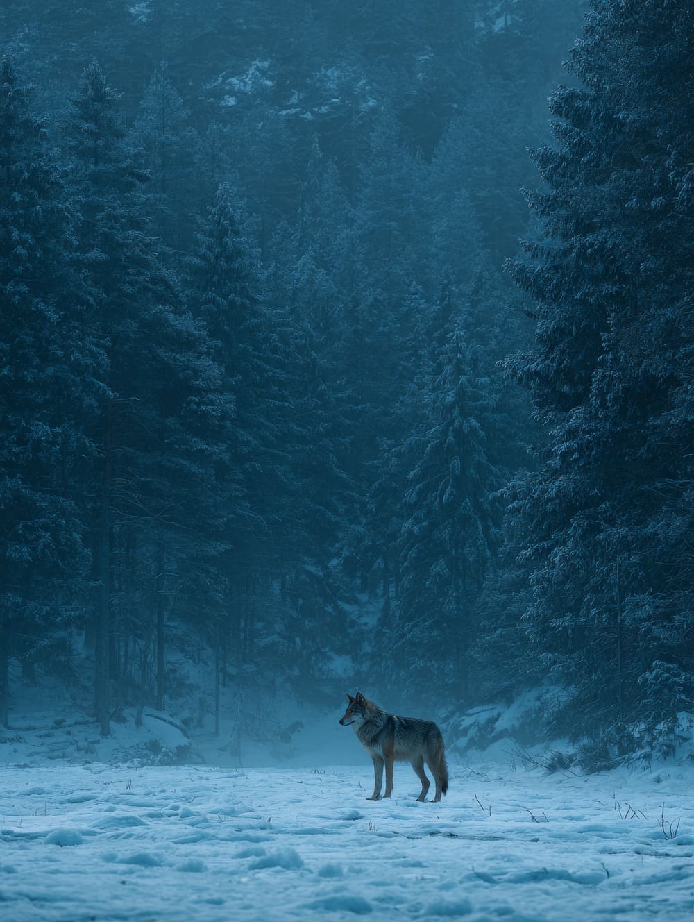 Tableau Loup Nordique (Ambiance Scandinave)