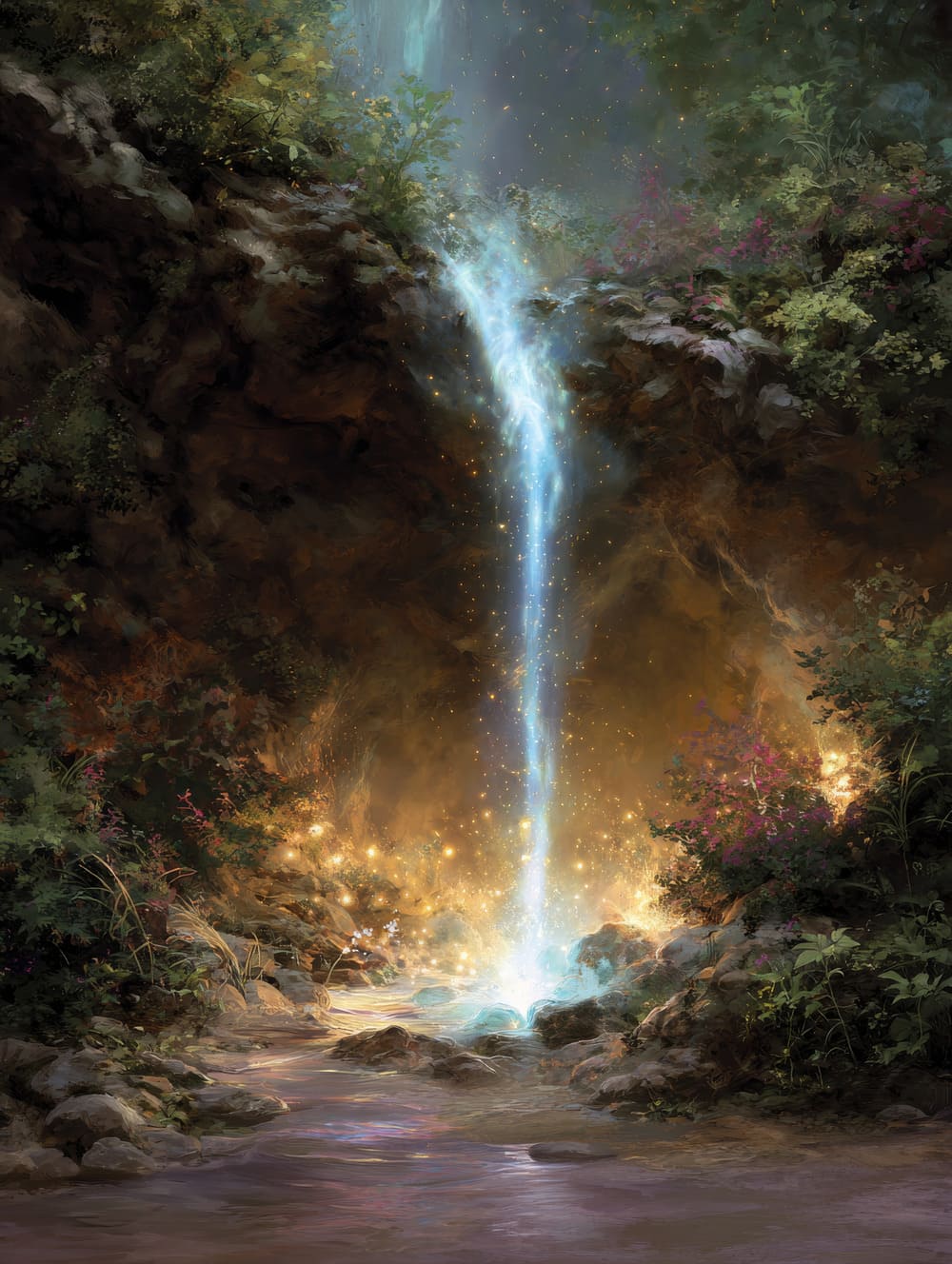 Tableau Lumière Magique Dans Un Décor Naturel