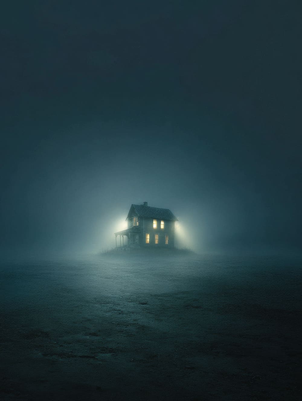 Tableau Maison Hantée Isolée Dans La Brume