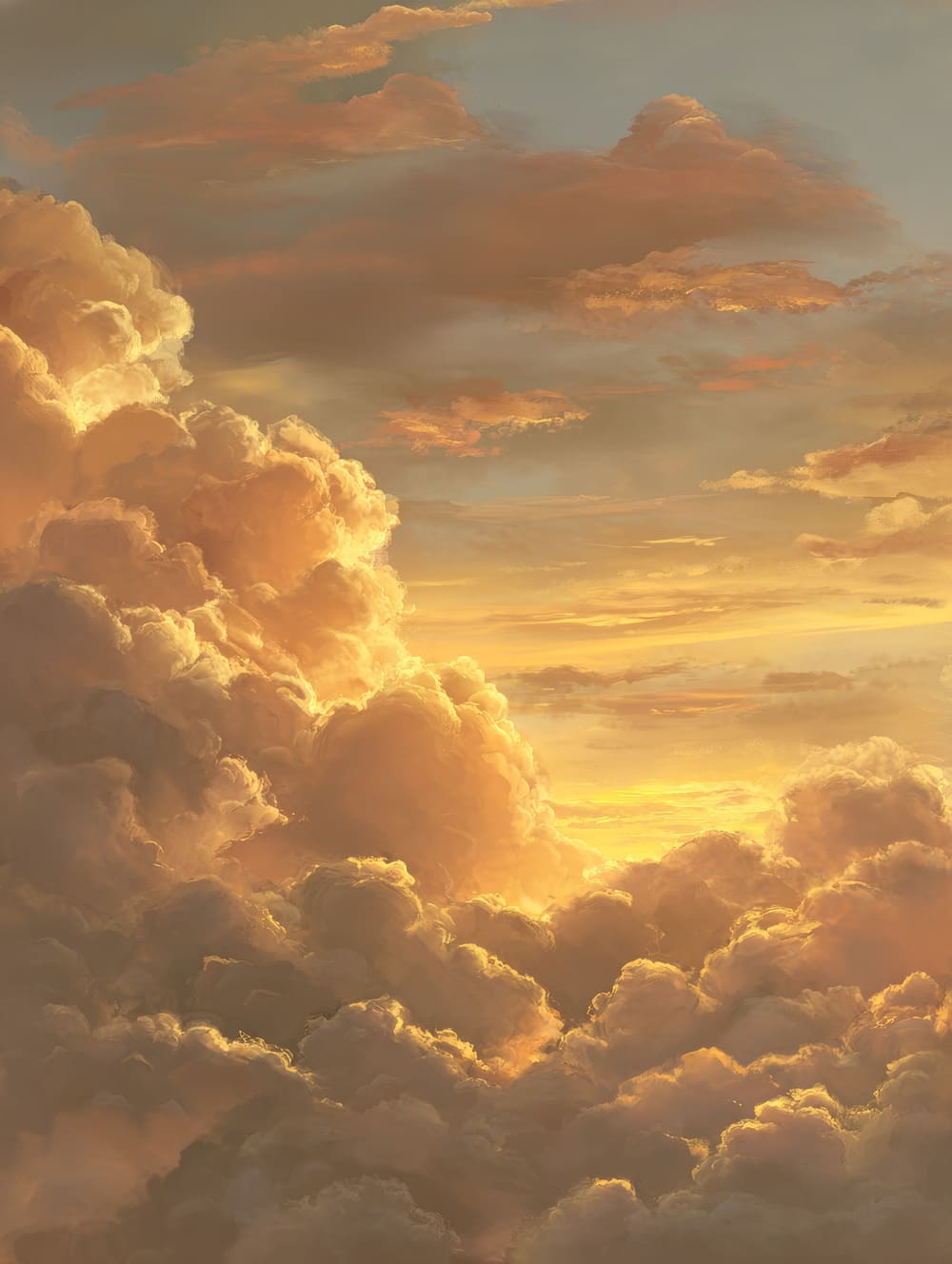 Tableau Nuages Dorés À L’Aube