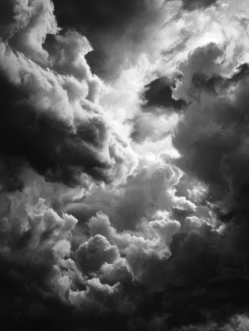 Tableau Nuages En Noir & Blanc (Textures)
