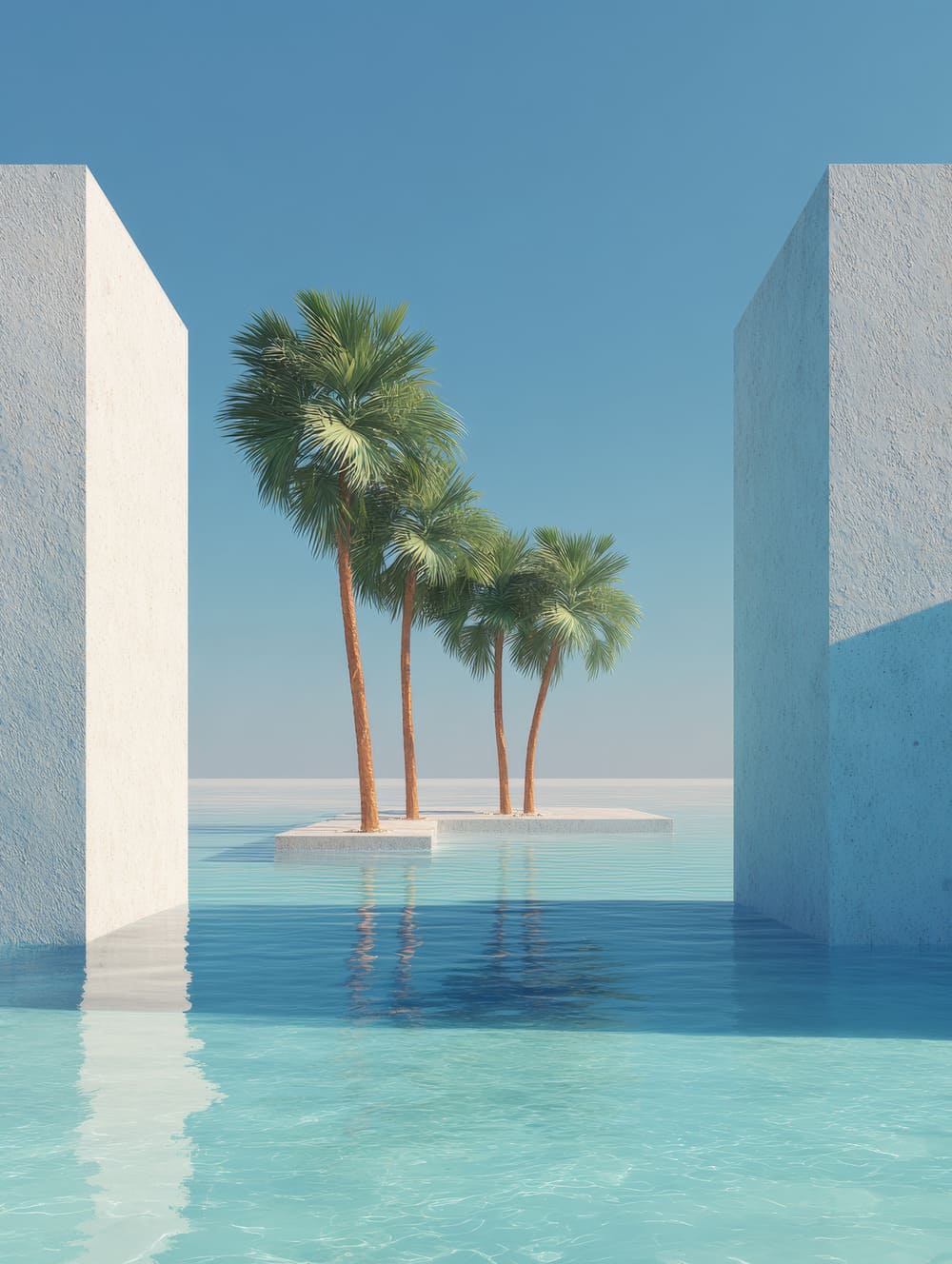 Tableau Oasis Marocain Minimaliste