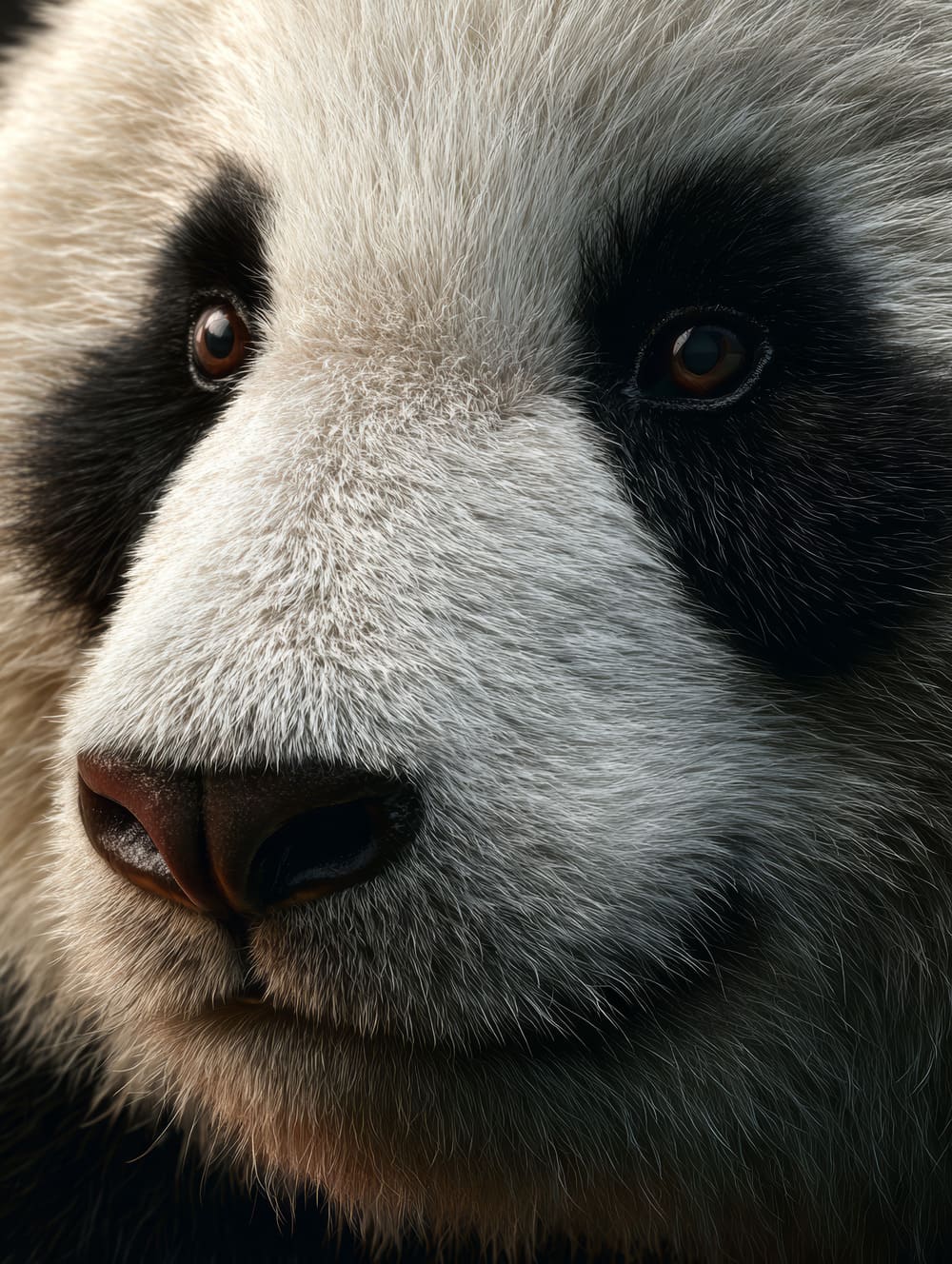 Tableau Panda En Gros Plan (Regard & Texture)