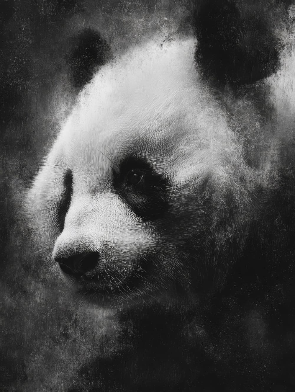 Tableau Panda Noir & Blanc Esprit Photo D’Art
