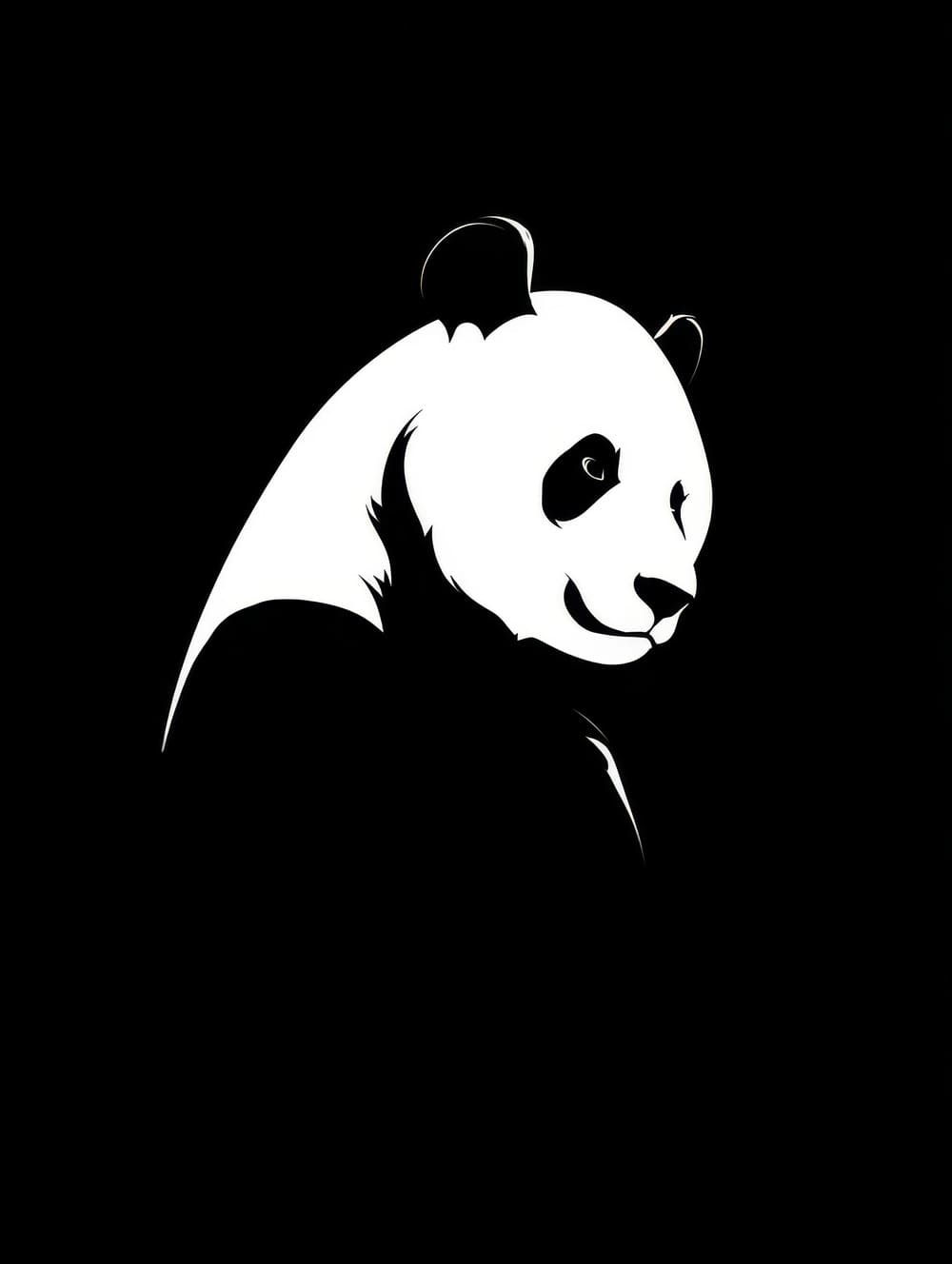 Tableau Panda Silhouette Épurée