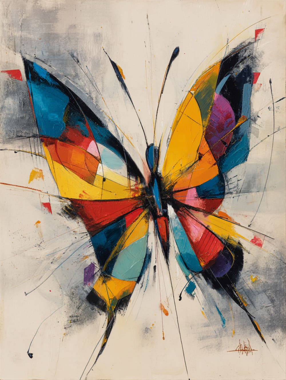 Tableau Papillon Abstrait Artistique