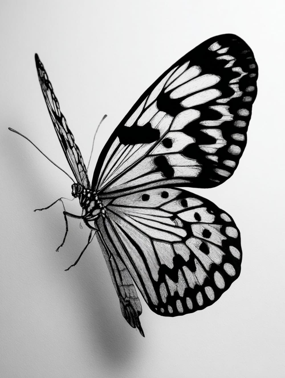 Tableau Papillon Noir & Blanc