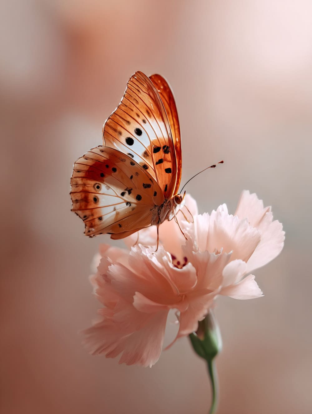 Tableau Papillon Sur Fleur Épurée