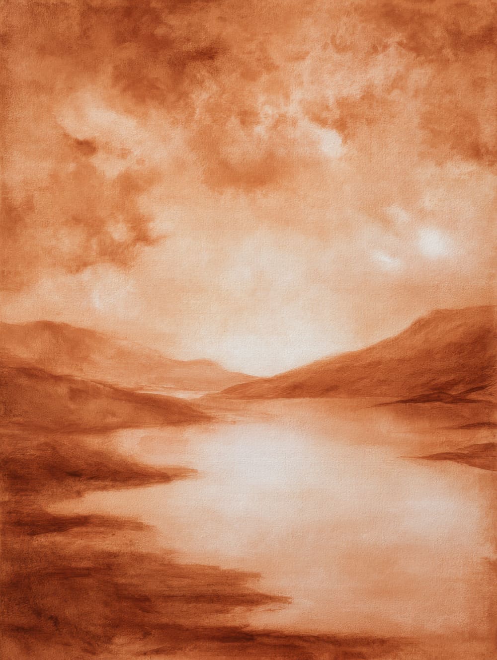 Tableau Paysage Désertique Terracotta