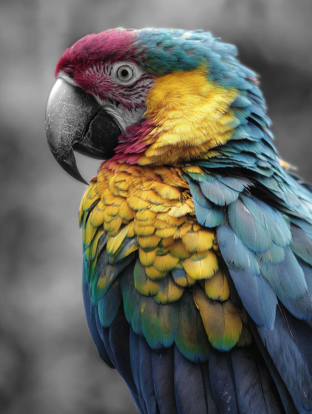 Tableau Perroquet Aux Couleurs Sélectives