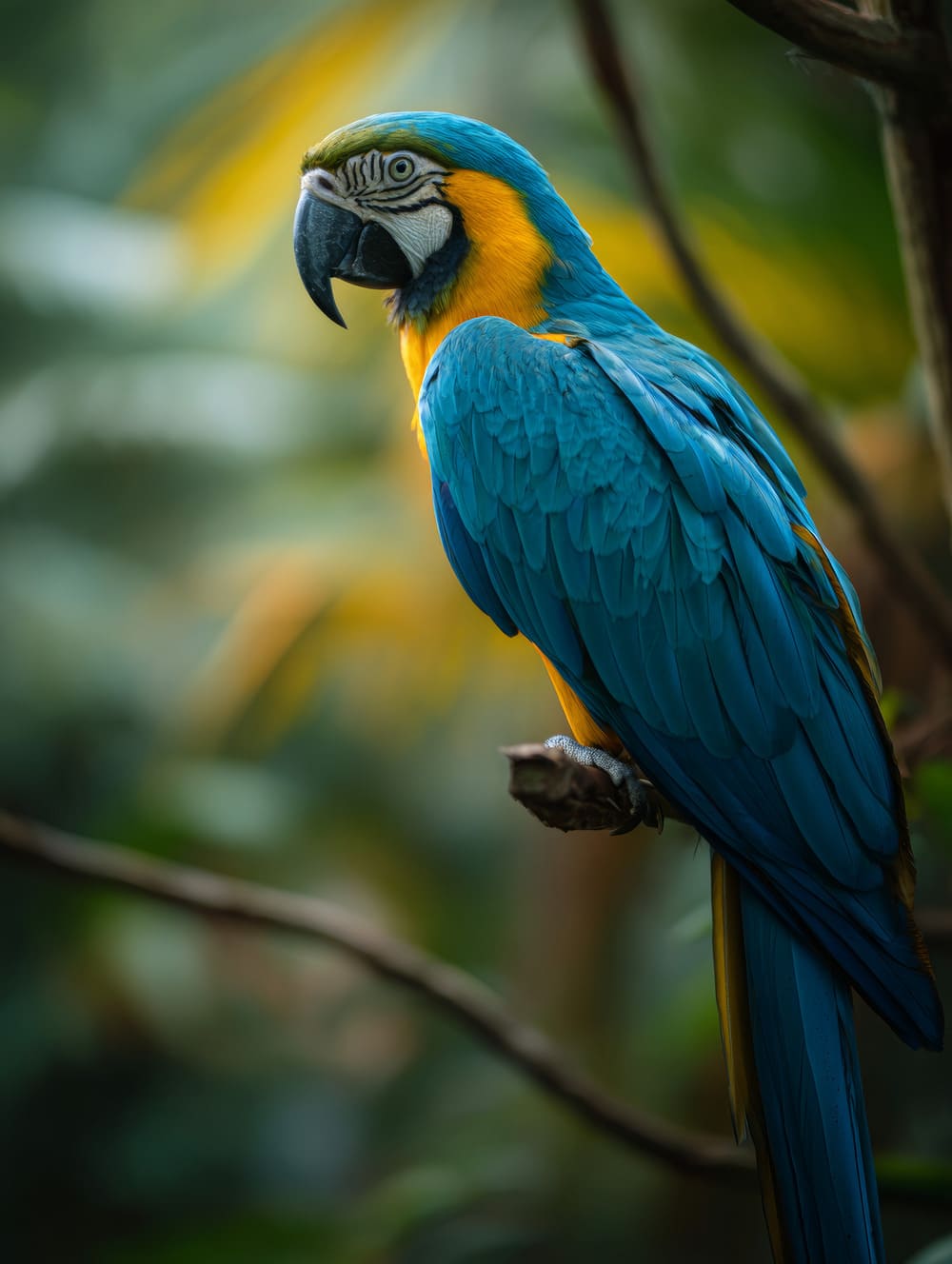 Tableau Perroquet Dans La Jungle Floutée