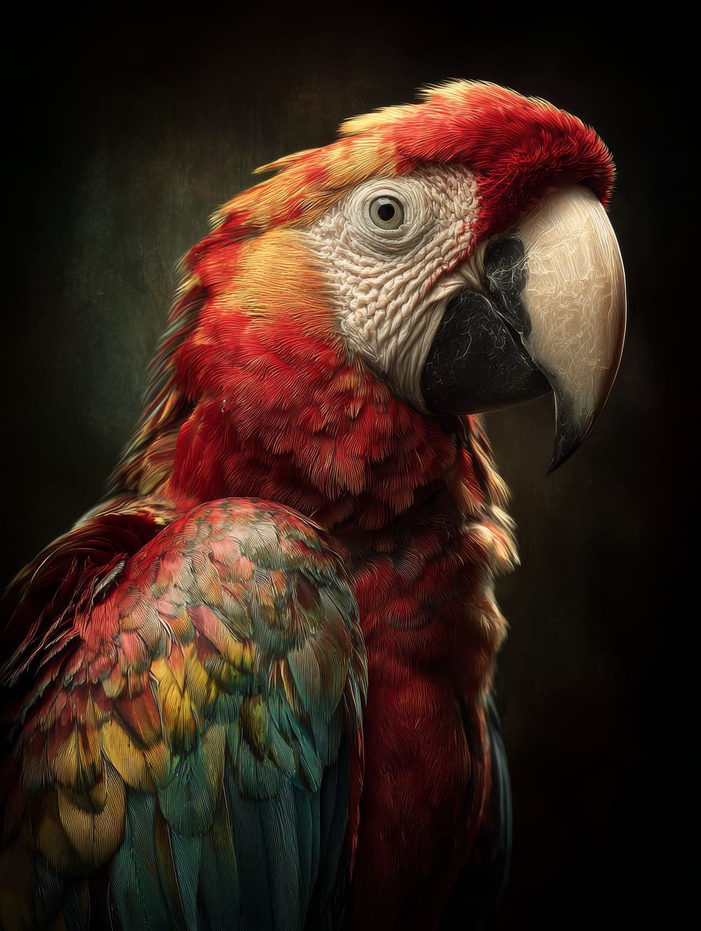 Tableau Perroquet Majestueux De Profil