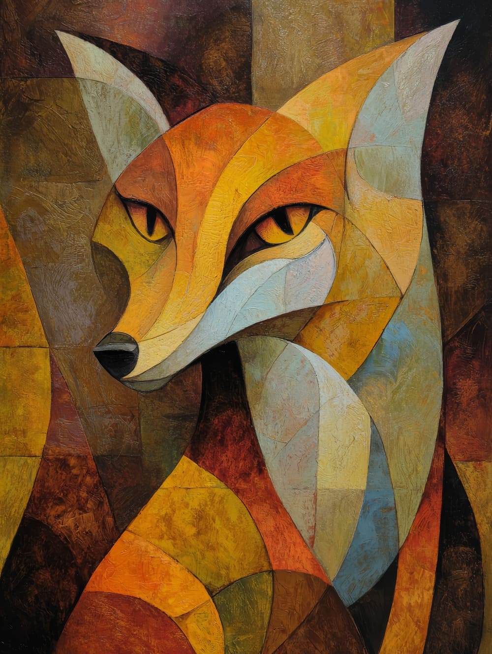 Tableau Renard Abstrait Artistique