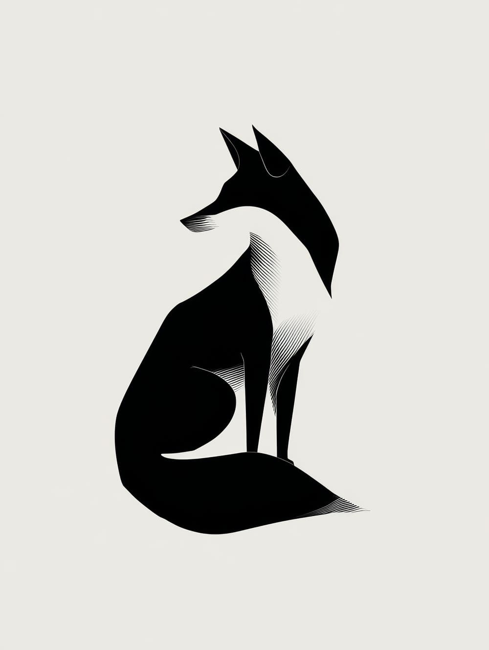 Tableau Renard Minimaliste