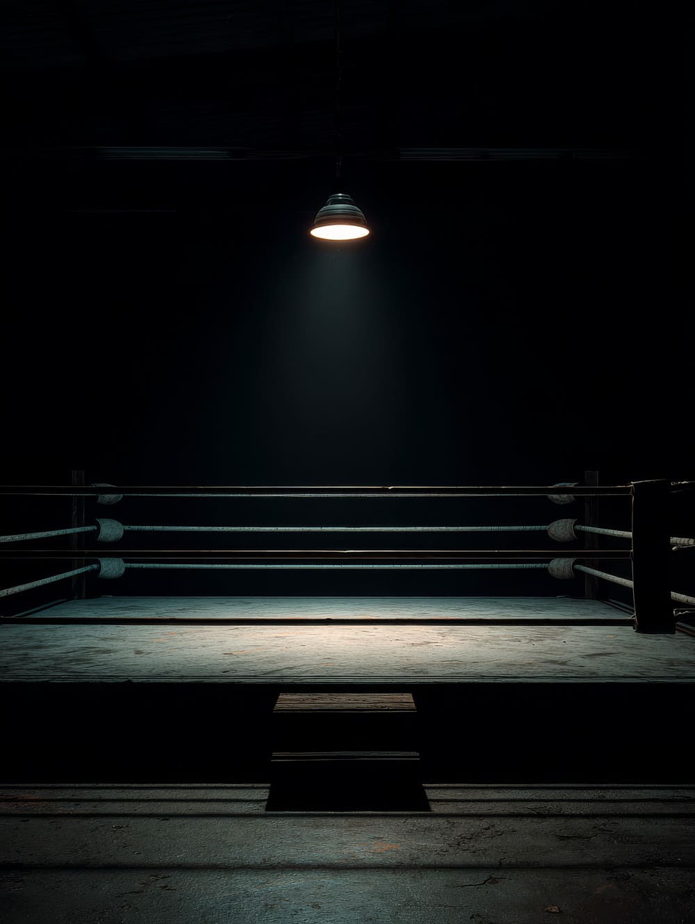 Tableau Ring De Boxe Vide Sous Lumière Unique