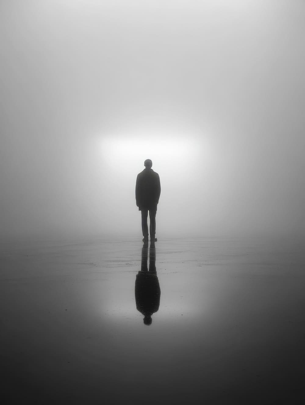 Tableau Silhouette Humaine Dans Le Brouillard