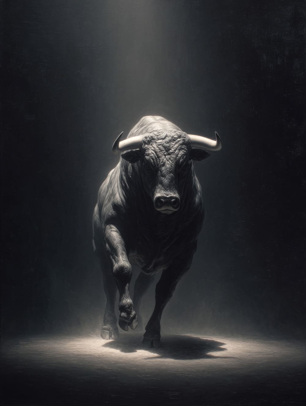 Tableau Taureau En Clair-Obscur