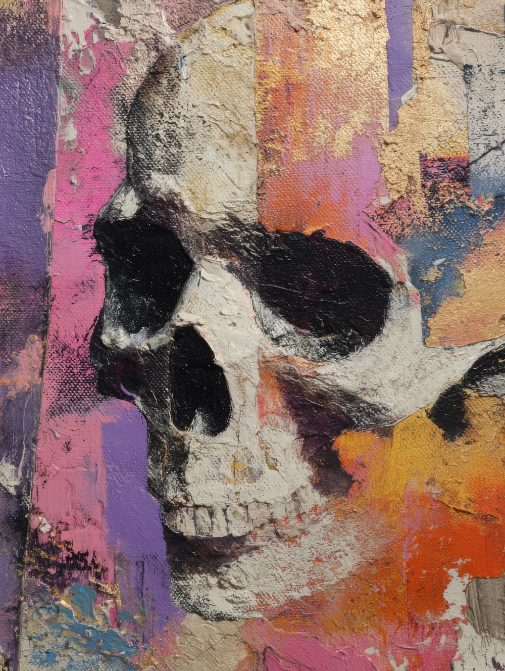 Tableau Tête De Mort Abstraite Artistique