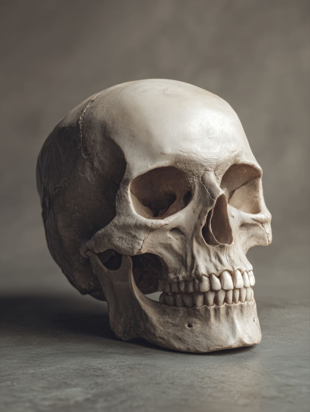 Tableau Tête De Mort Classique Réaliste (Fond Sobre)