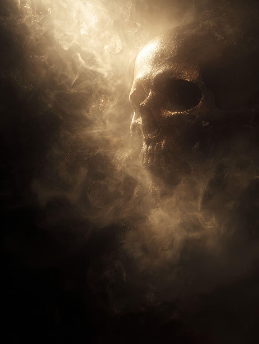 Tableau Tête De Mort Fumée / Clair-Obscur