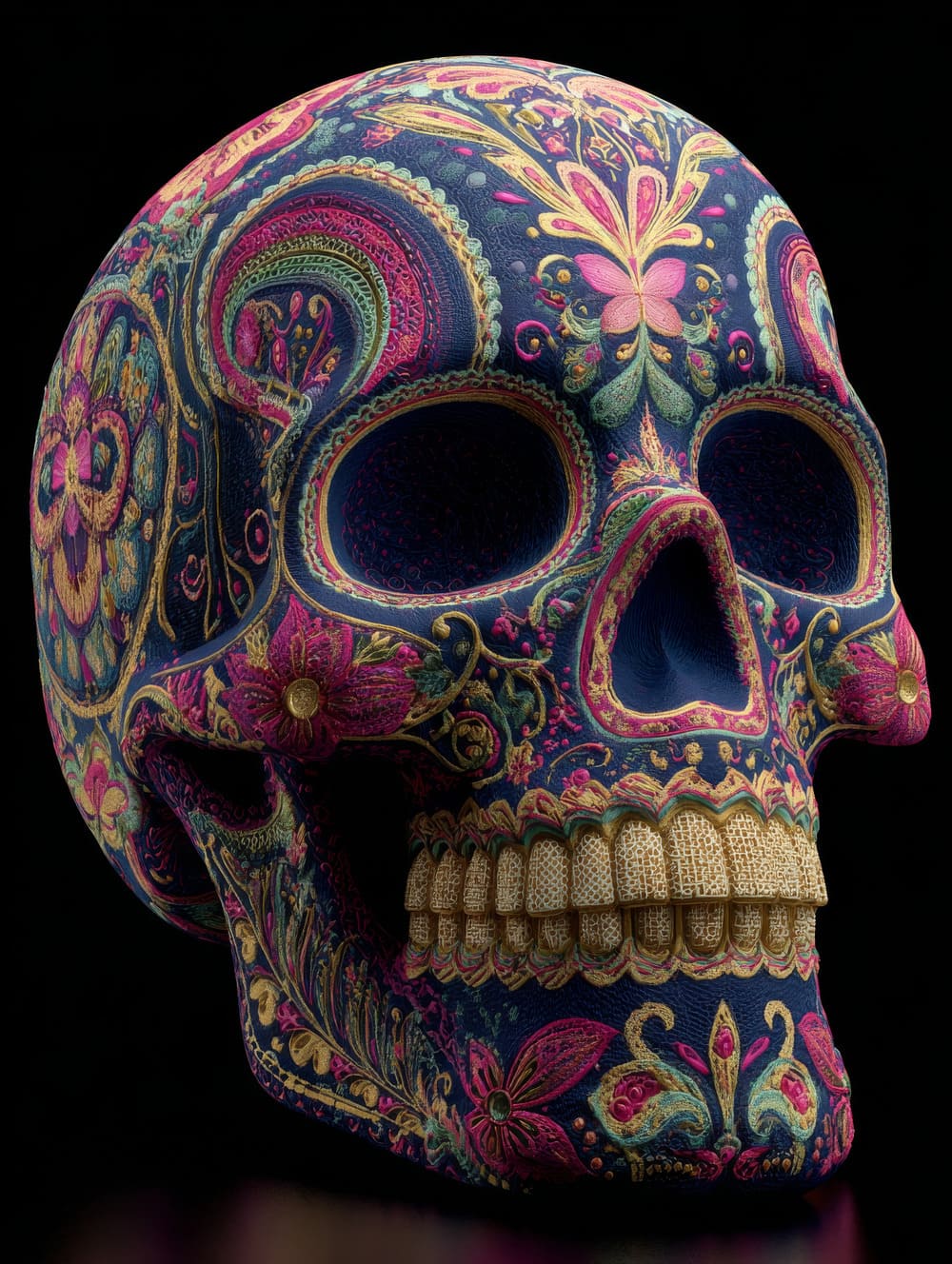 Tableau Tête De Mort Mexicaine (Calavera Chic)