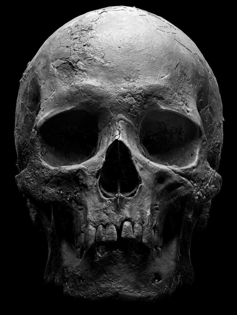 Tableau Tête De Mort Noir & Blanc Contrastée